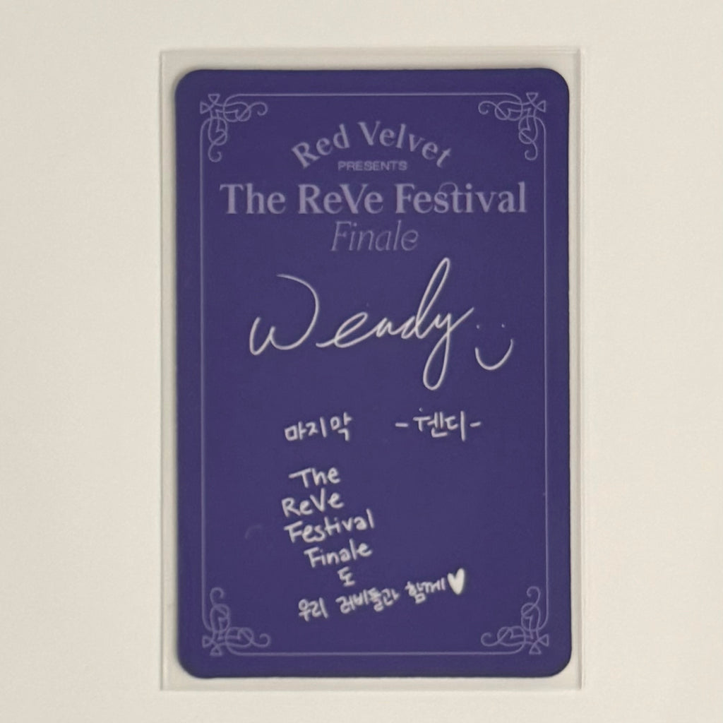WENDY (RED VELVET) - 'The ReVe Festival' Finale ALBUM PHOTOCARD