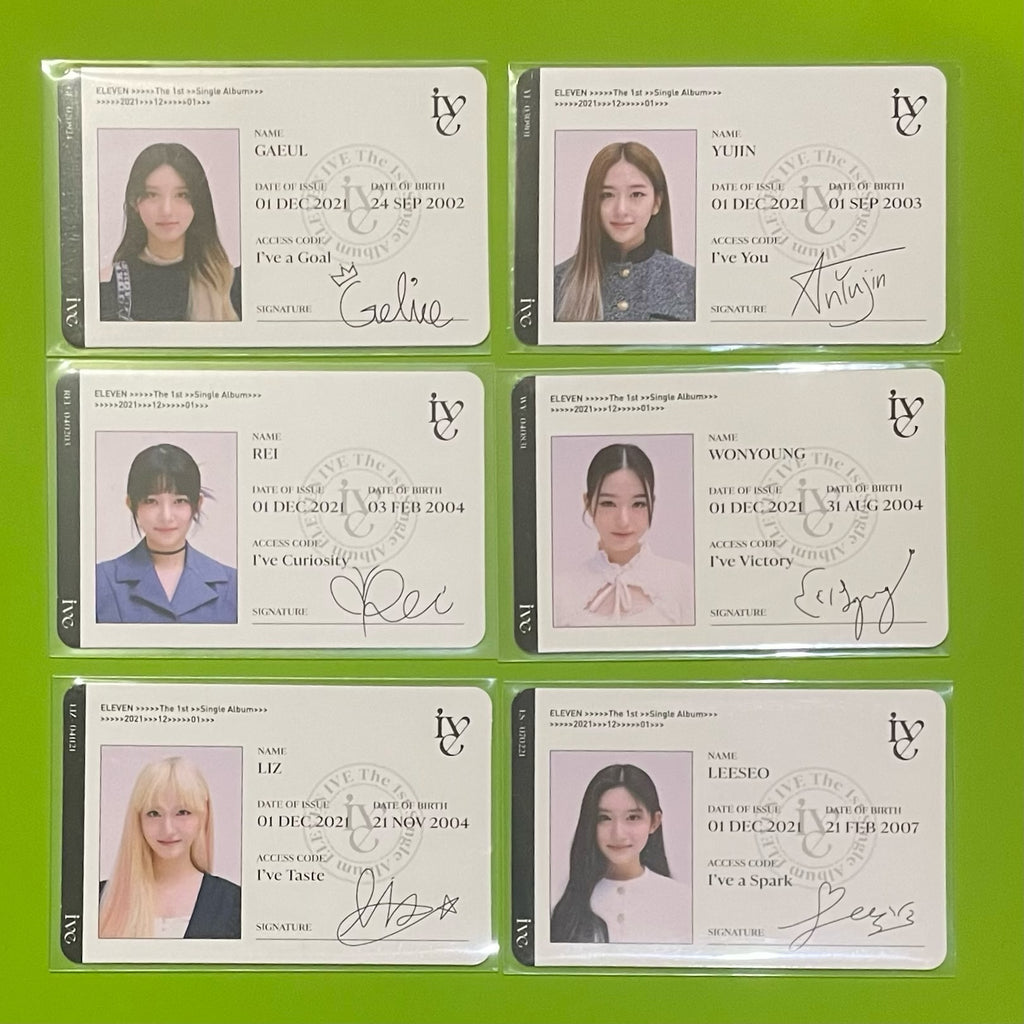 IVE 1st Single 'ELEVEN' Official Album Photocard