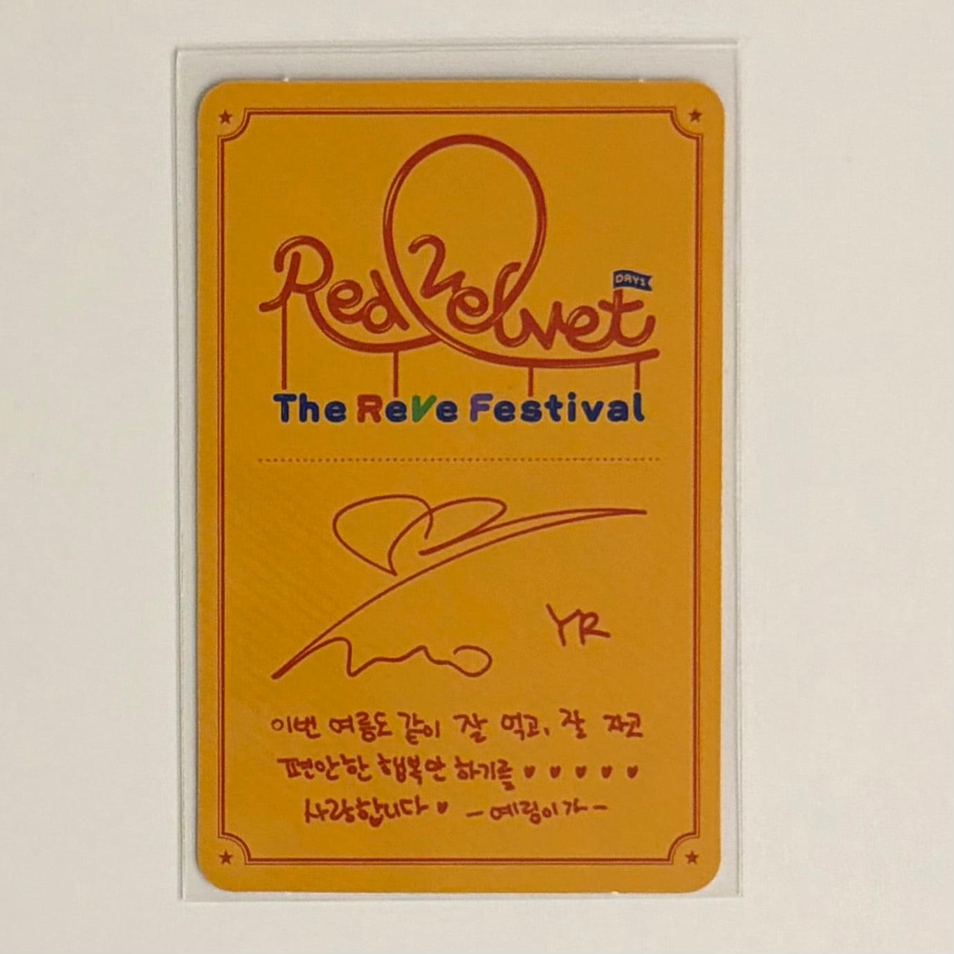YERI (RED VELVET) -  'The ReVe Festival' Day 1 ALBUM PHOTOCARD