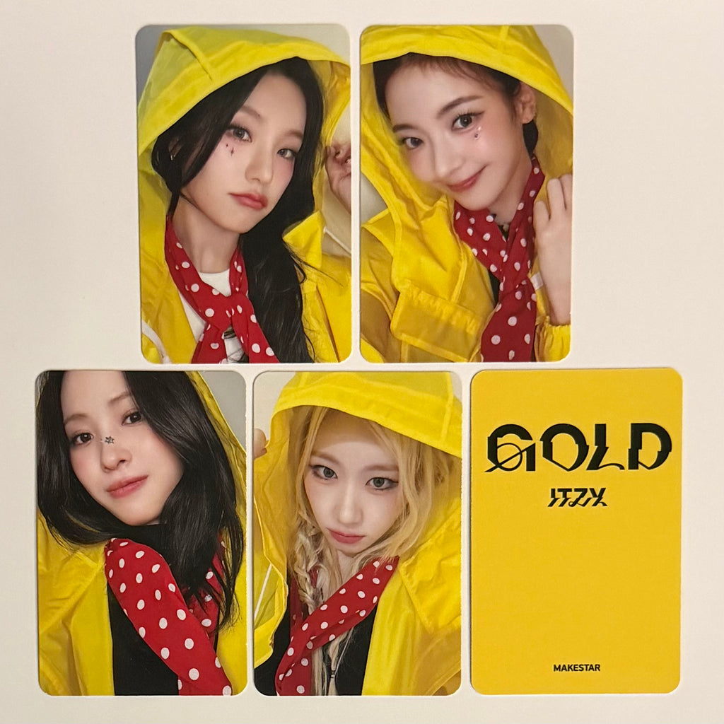 ITZY - GOLD MS MAKESTAR OFFLINE FANSIGN 6 POB PHOTOCARD (RAINCOAT VER)