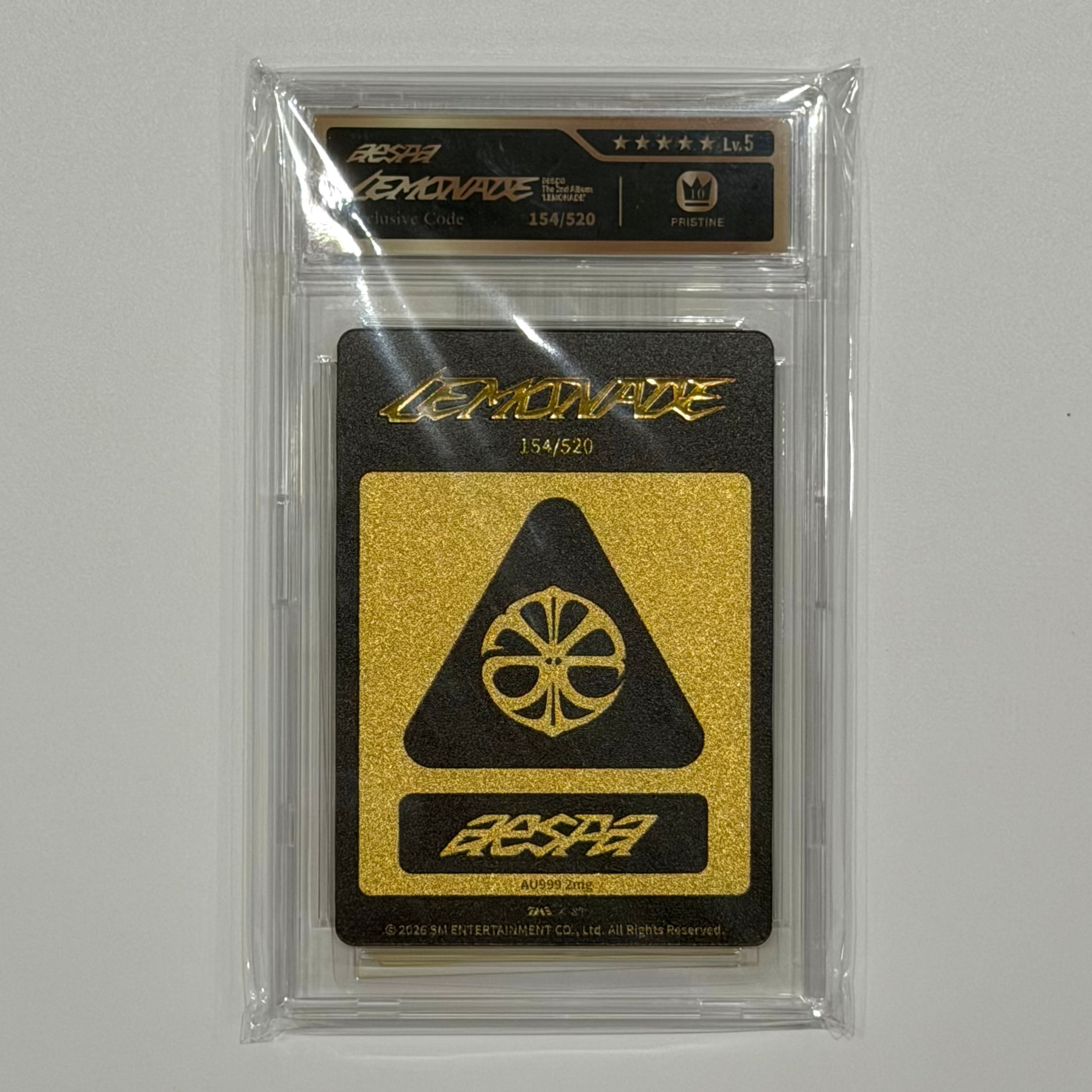 AESPA - LEMONADE QQ MUSIC STARLIGHT LIMITED GOLD CARD (NO. 154/520)