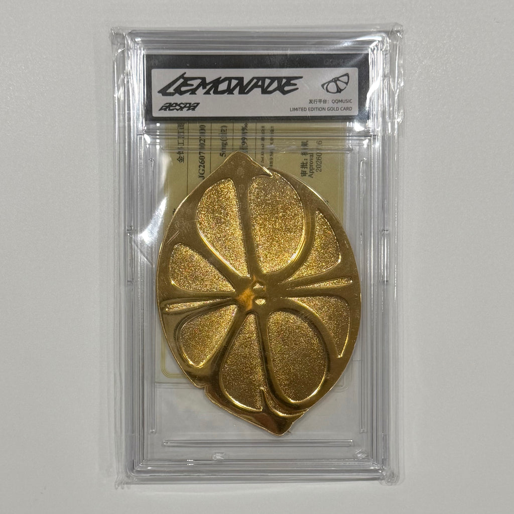 AESPA - LEMONADE QQ MUSIC STARLIGHT LIMITED GOLD CARD (NO. 315/400)
