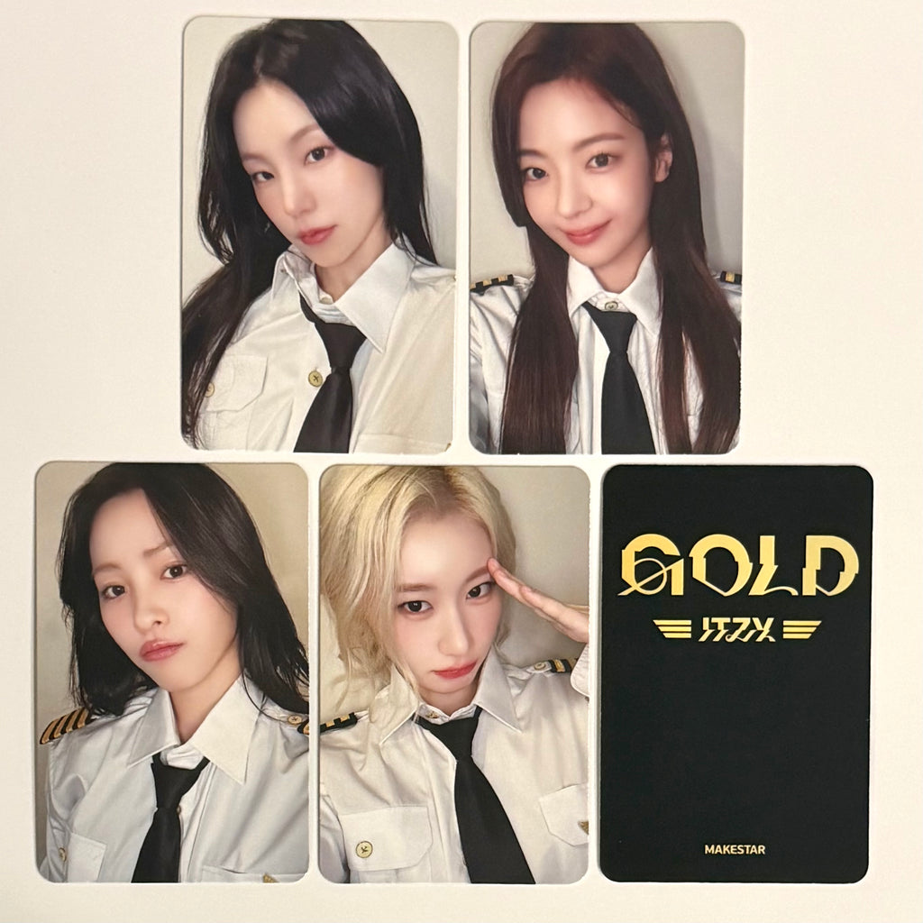 ITZY - GOLD MS MAKESTAR ONLINE FANCALL 5 POB PHOTOCARD (PILOT VER)