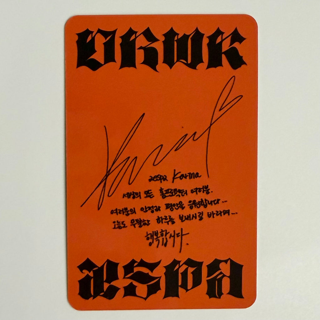 KARINA (AESPA) - DIRTY WORK ALBUM PHOTOCARD (worker ver)