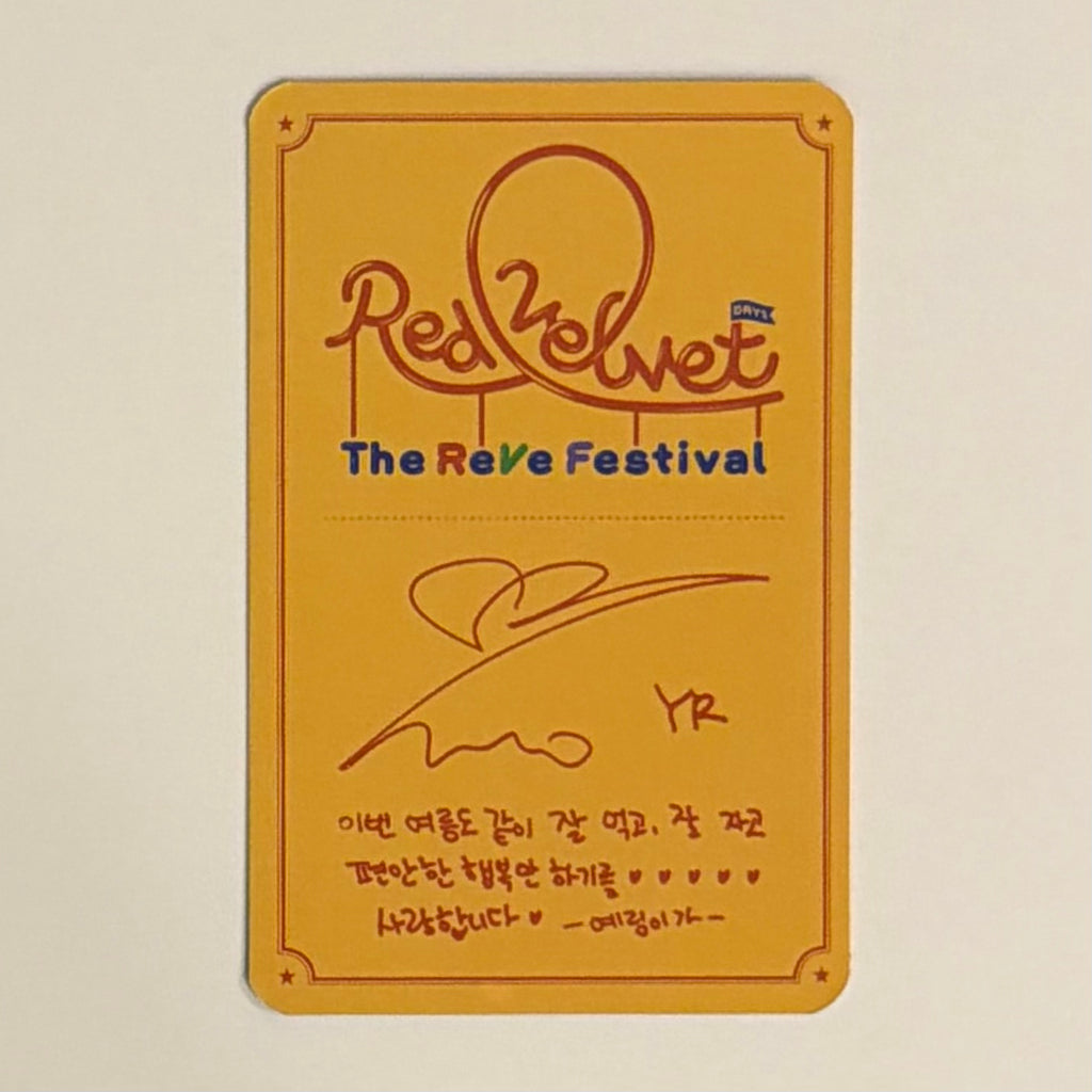 YERI (RED VELVET) -  'The ReVe Festival' Day 1 ALBUM PHOTOCARD