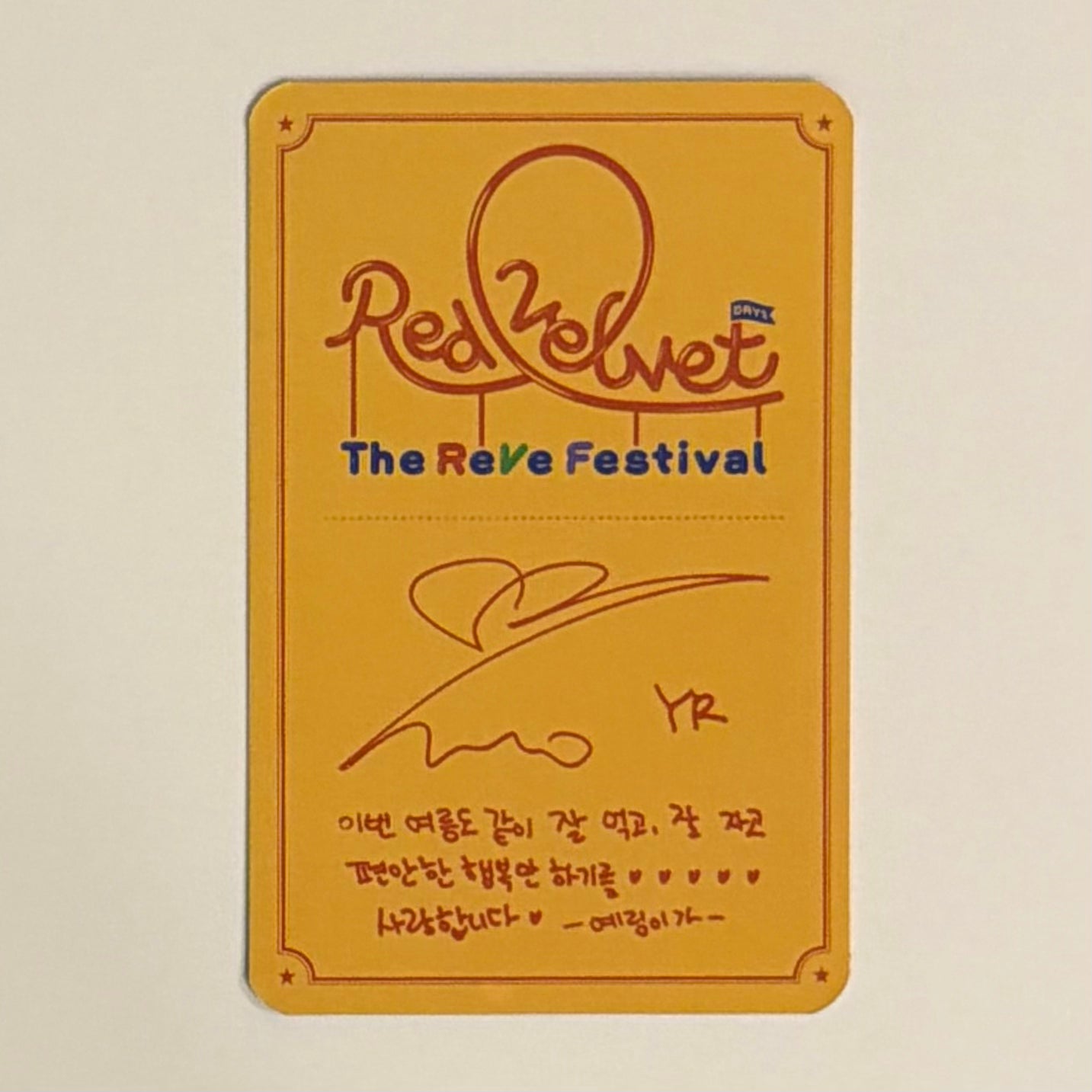 YERI (RED VELVET) -  'The ReVe Festival' Day 1 ALBUM PHOTOCARD