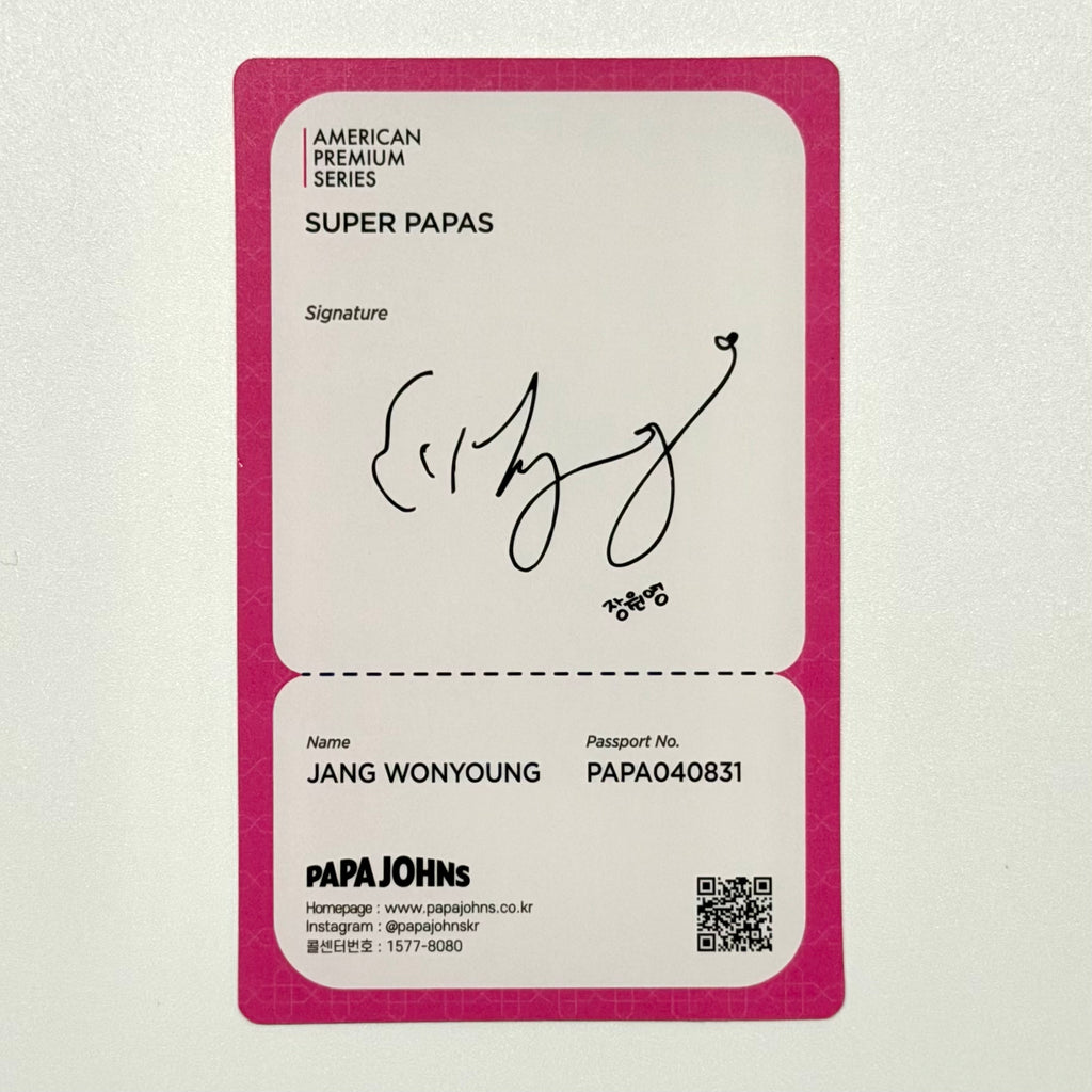 WONYOUNG (IVE) - PAPAJOHNS PIZZA PHOTOCARD